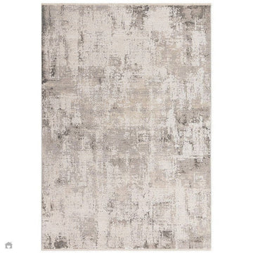 Seville 03 Olite Modern Abstract Distressed Hi-Low Textured Soft-Touch Space-Dyed Polyester Low Profile Short Pile Beige/Grey/Cream Rug-Asiatic Carpets-Rug Love - The Most Loved Rug Store
